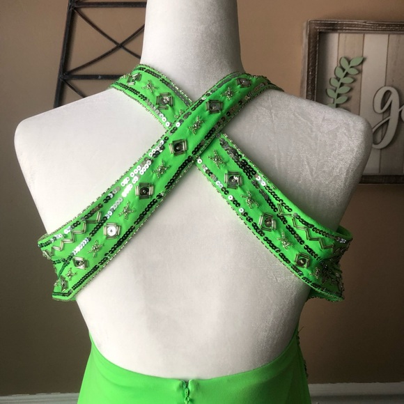 Stunning Lime Green Dress EUC - Picture 4 of 5